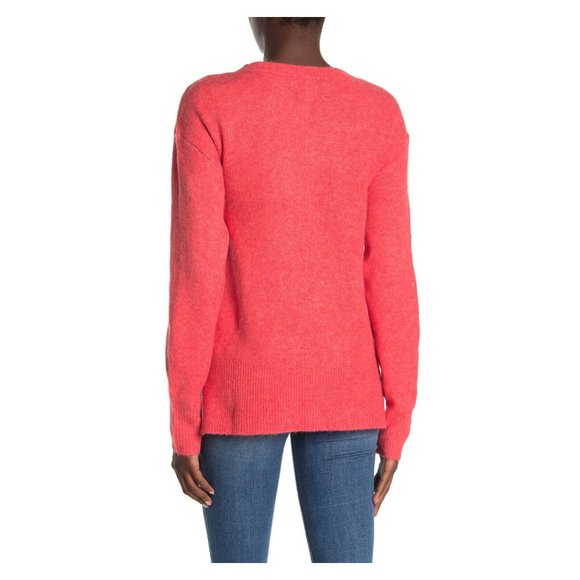 NEW Sanctuary Red Fuzzy Knit Pocket Sweater - Picture 2 of 2